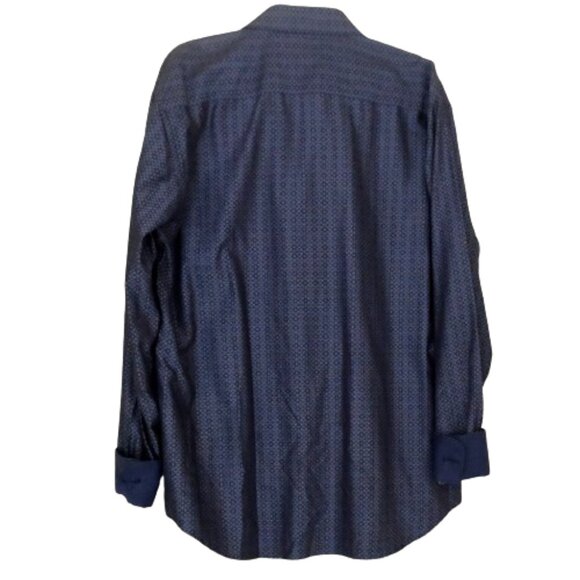 BULGATCHI XL Blue Shirt Reversible Flip Cuff Mens Long Sleeve Cotton Luxury NWT - Picture 2 of 4